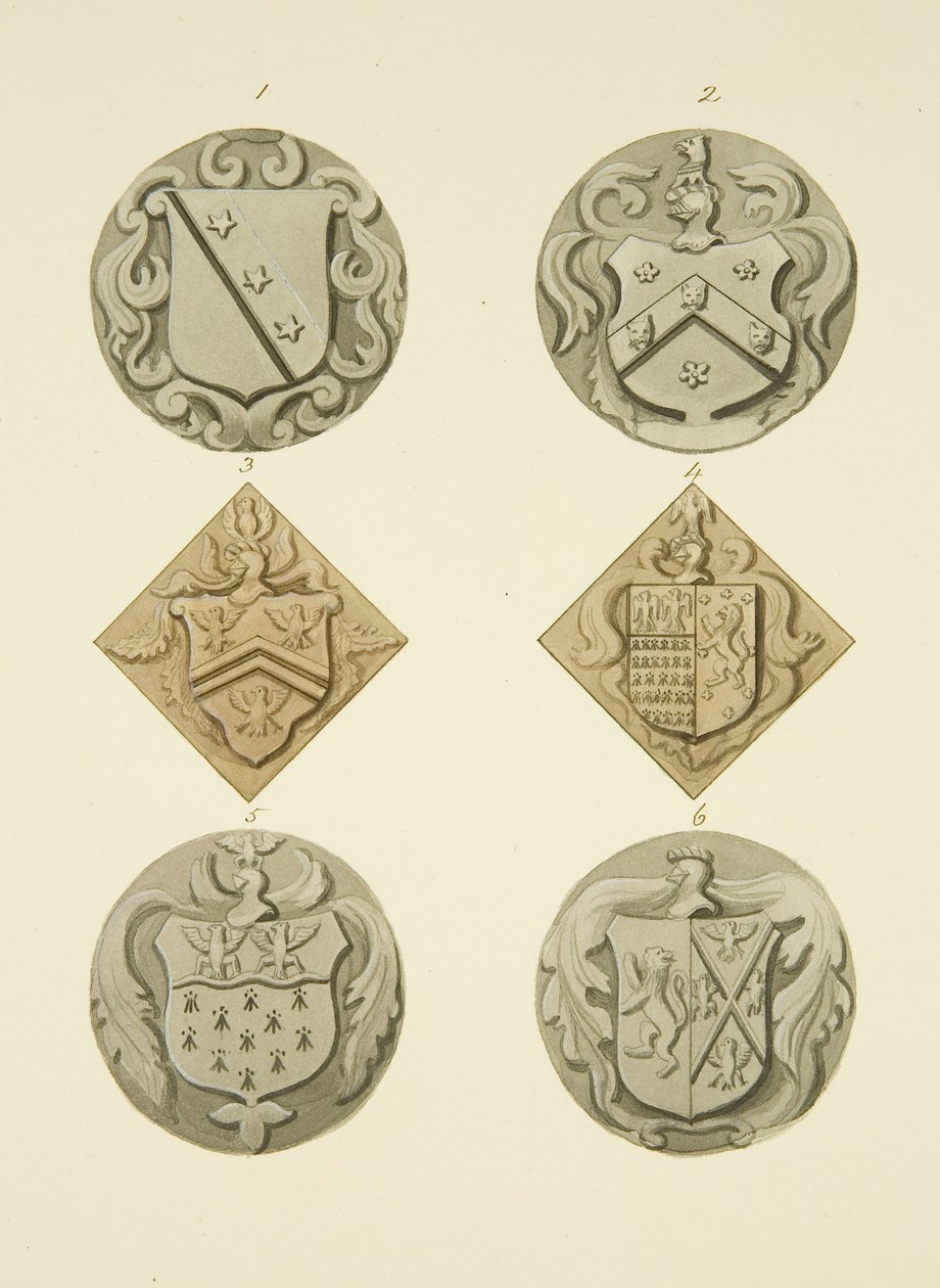 Blasons sur les pierres tombales dans l