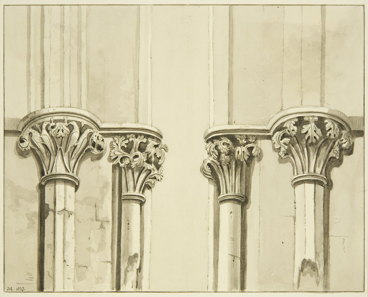 Quatre chapiteaux près de la porte de la sacristie de Saint-Marc - Joseph Manning