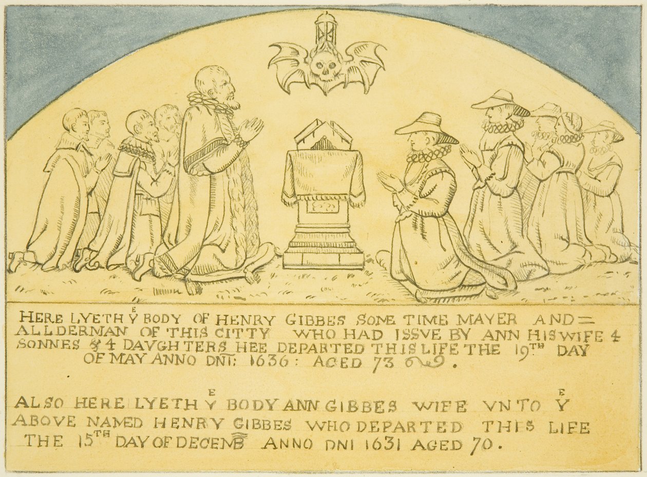 Laiton de Gibbes fixé au Mur près de la Porte Sud de St James - Joseph Manning