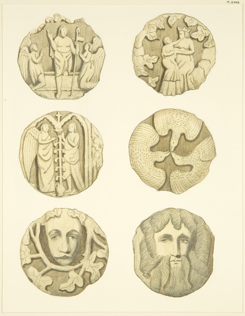 Pierres de voûte dans le plafond de l