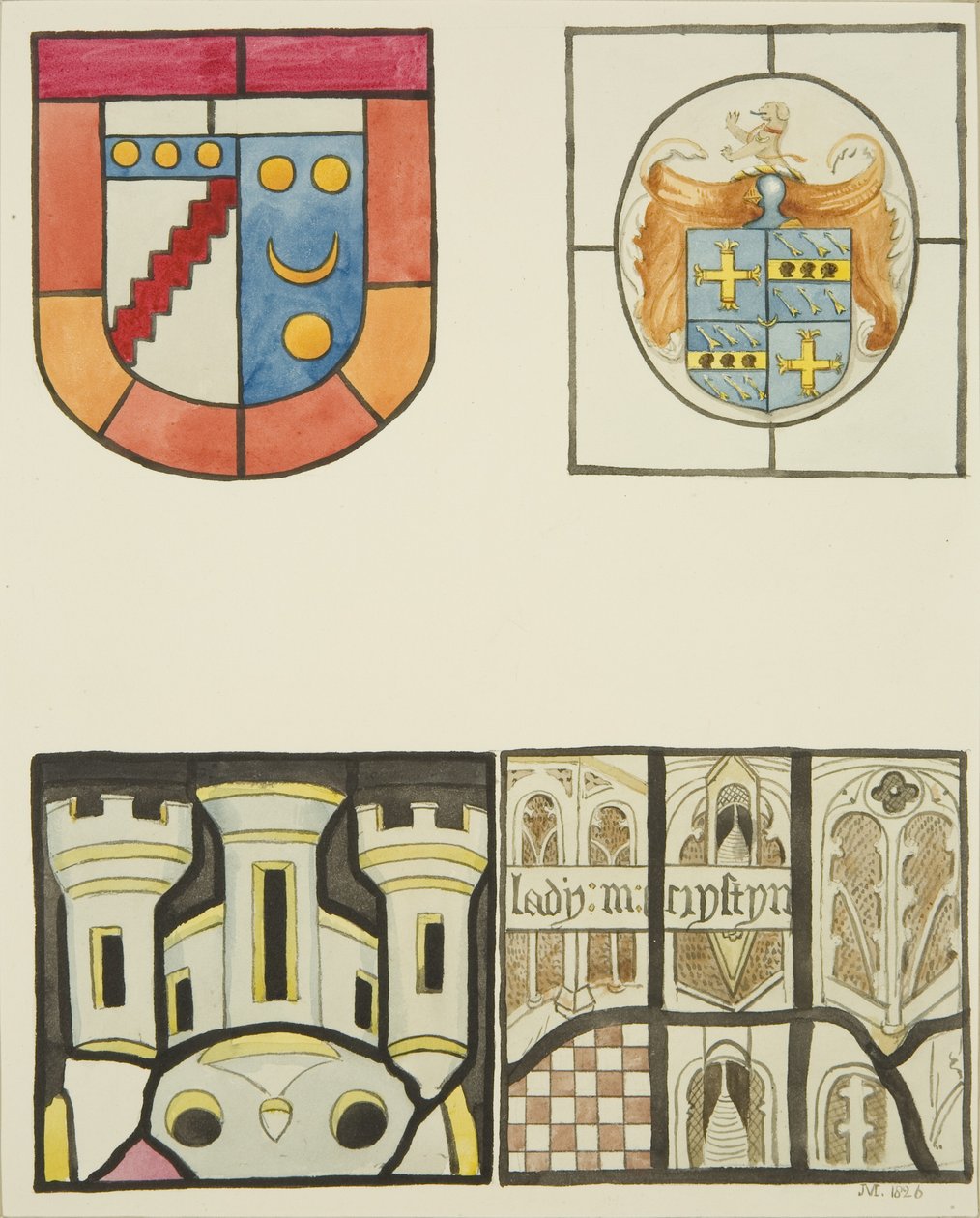 Vitrail dans la fenêtre de la chapelle des Tisserands dans l