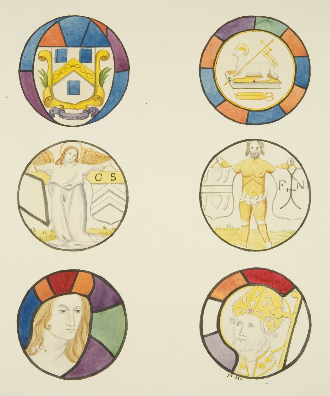 Vitrail dans la fenêtre de la chapelle des tisserands dans l