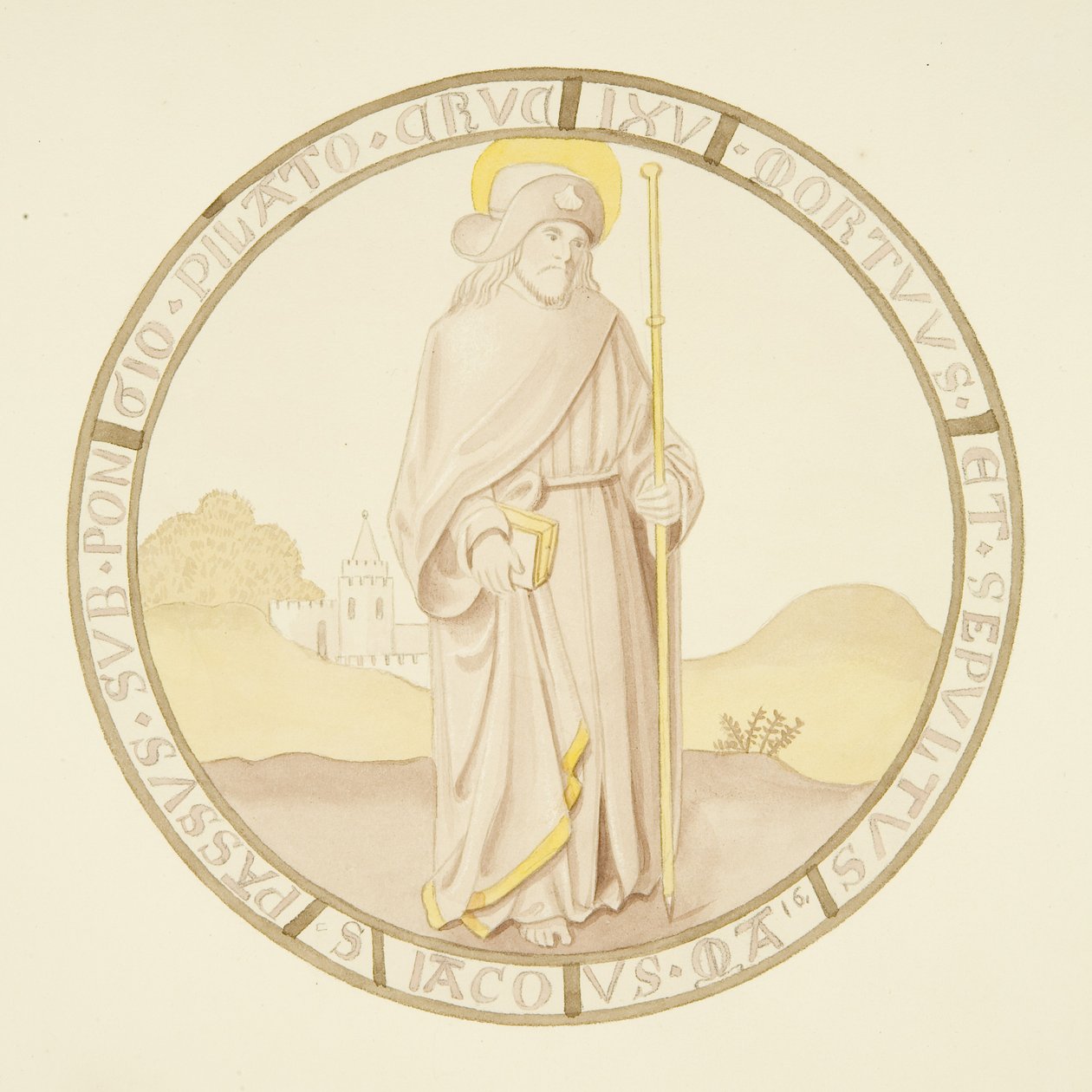 Vitrail dans la fenêtre de la chapelle privée du palais épiscopal : Saint Jacques - Joseph Manning