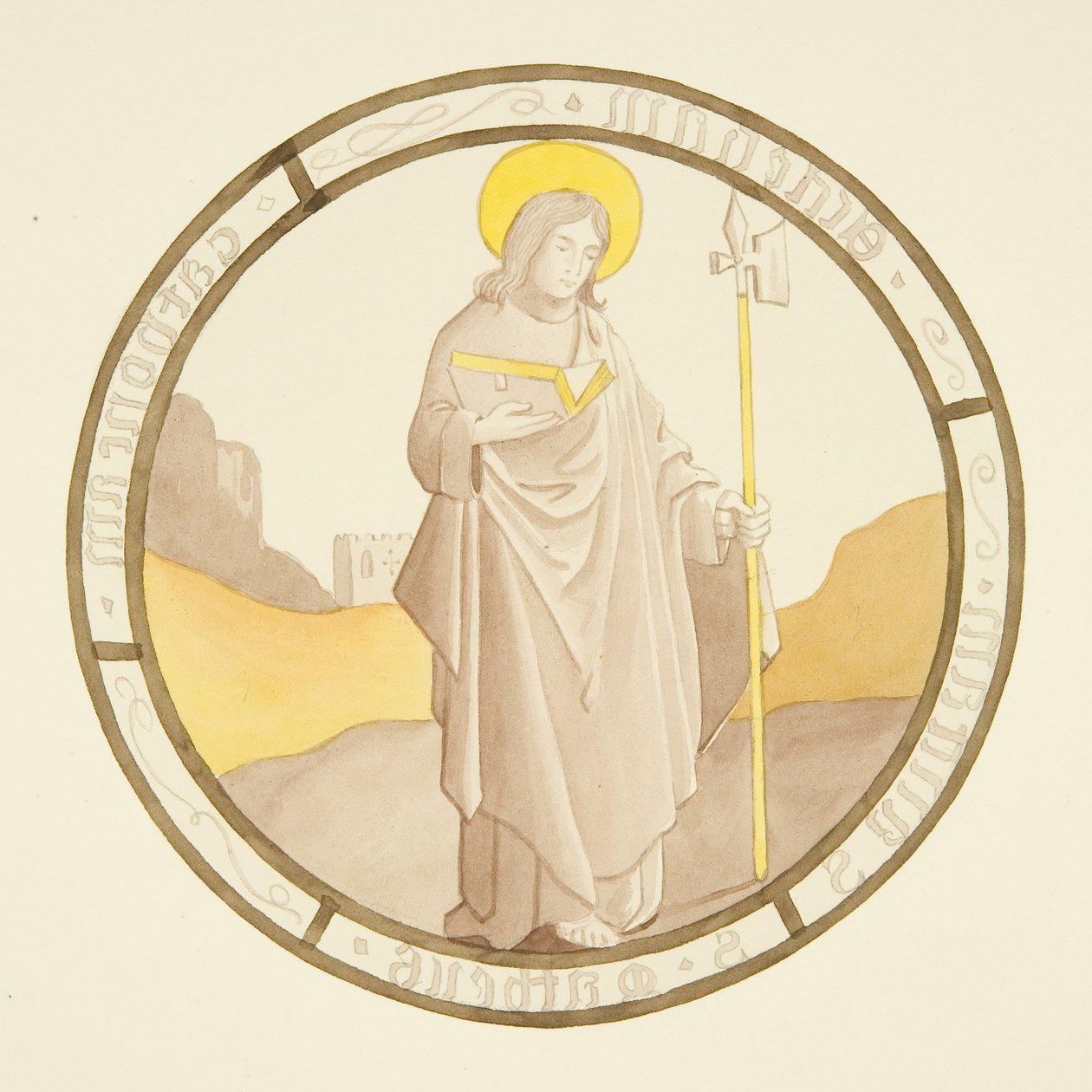 Vitrail dans la fenêtre de la chapelle privée du palais épiscopal : Saint Matthieu - Joseph Manning