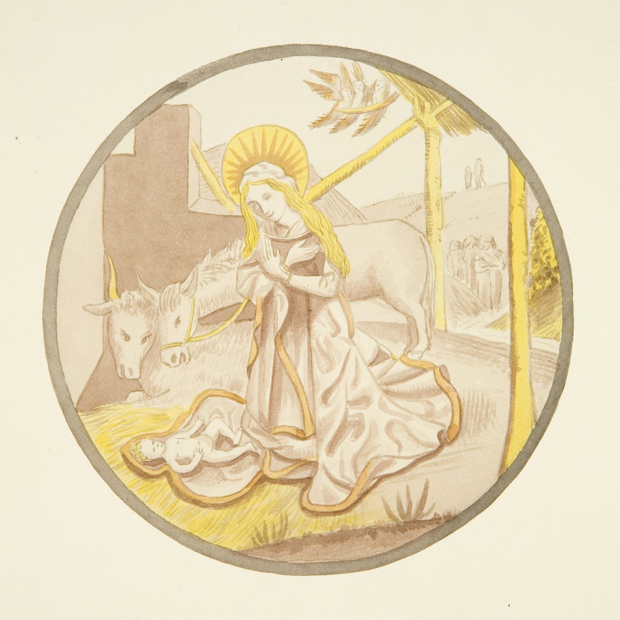 Vitrail dans la chapelle privée du palais épiscopal : La Nativité - Joseph Manning