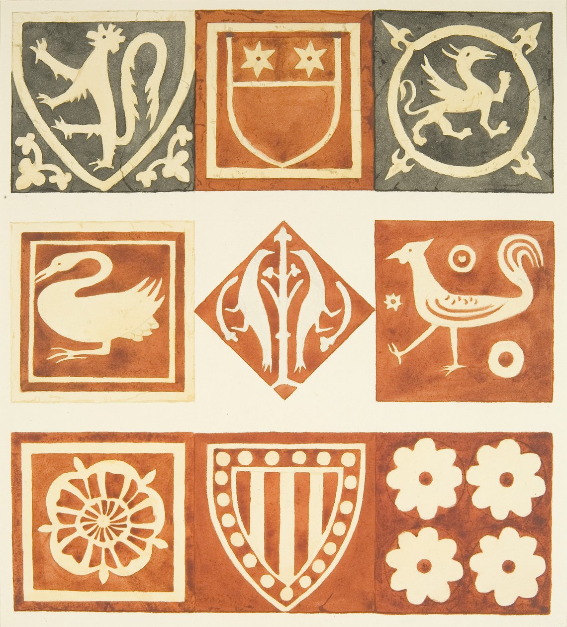 Carreaux dans la salle de la sacristie et diverses parties du sol de la cathédrale de Bristol - Joseph Manning