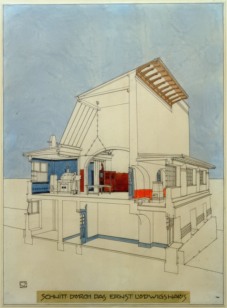 Coupe à travers la maison Ernst-Ludwig - Joseph Maria Olbrich