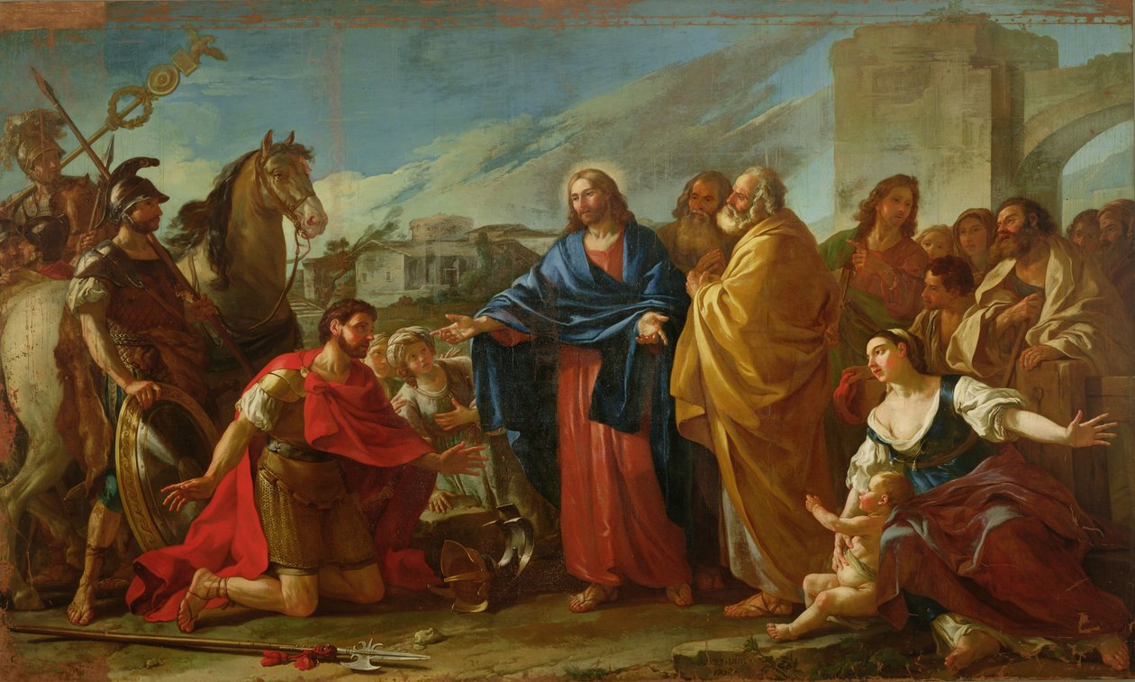 Le Centurion agenouillé aux pieds du Christ ou Jésus guérissant le fils d