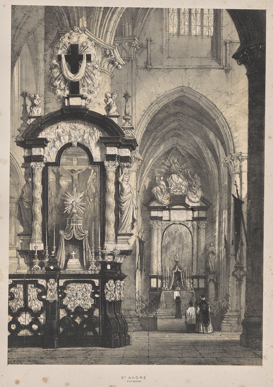 Architecture du Moyen Âge: St. André, Anvers - Joseph Nash