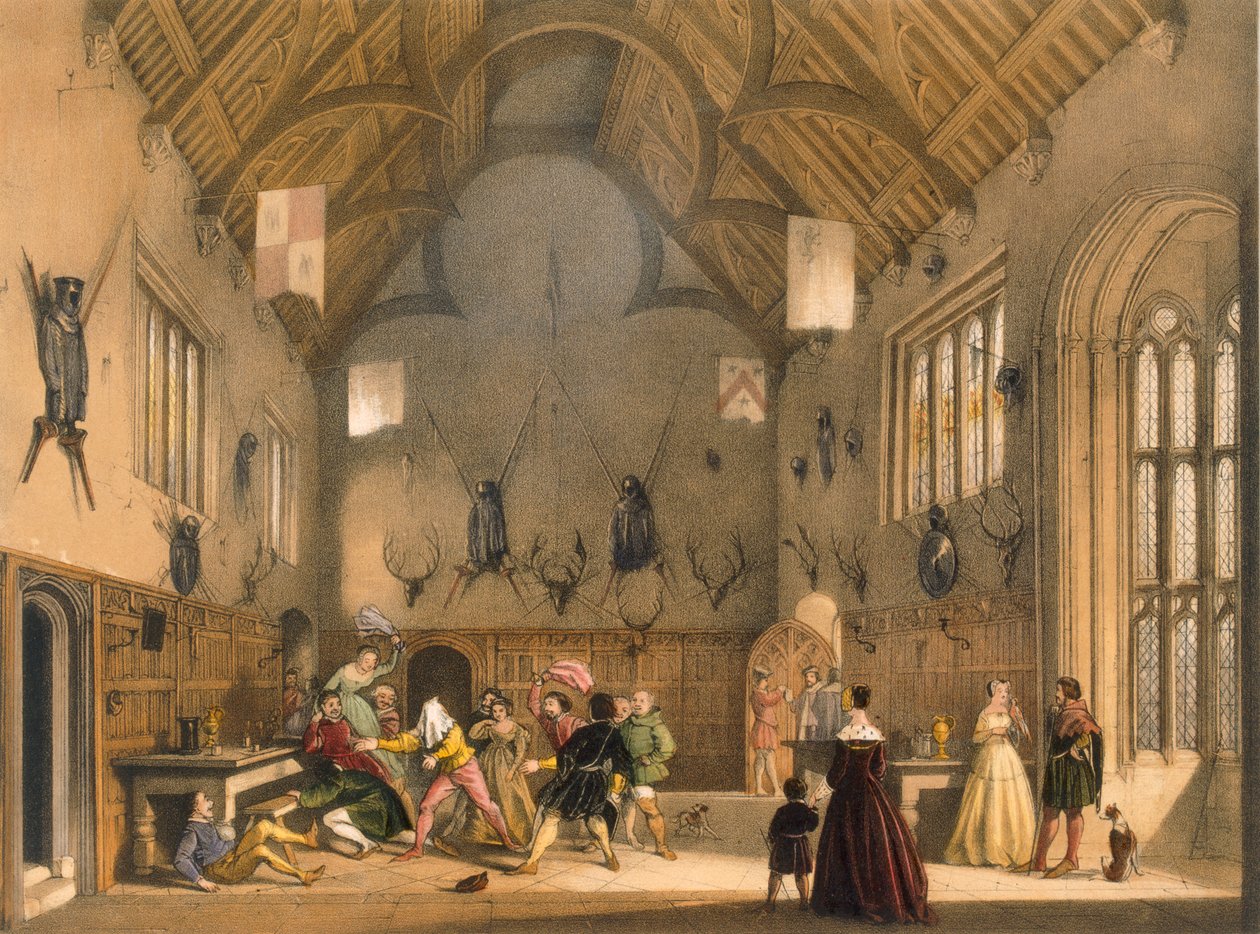 Colin-maillard, joué dans le hall d