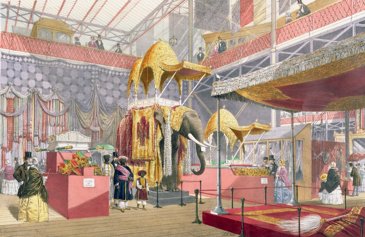 Palais de Cristal, la Cour Indienne, pub. par Dickinson Bros. (lithographie en couleur) - Joseph Nash