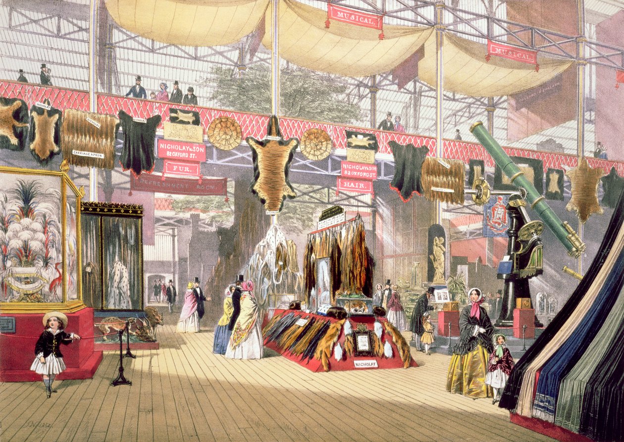 Grande Exposition, 1851 : Stand de fourrures, pour Dickinson Brothers - Joseph Nash
