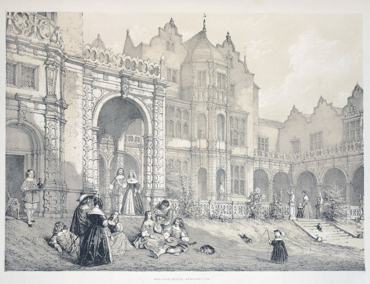 Holland House à Kensington, Londres - Joseph Nash