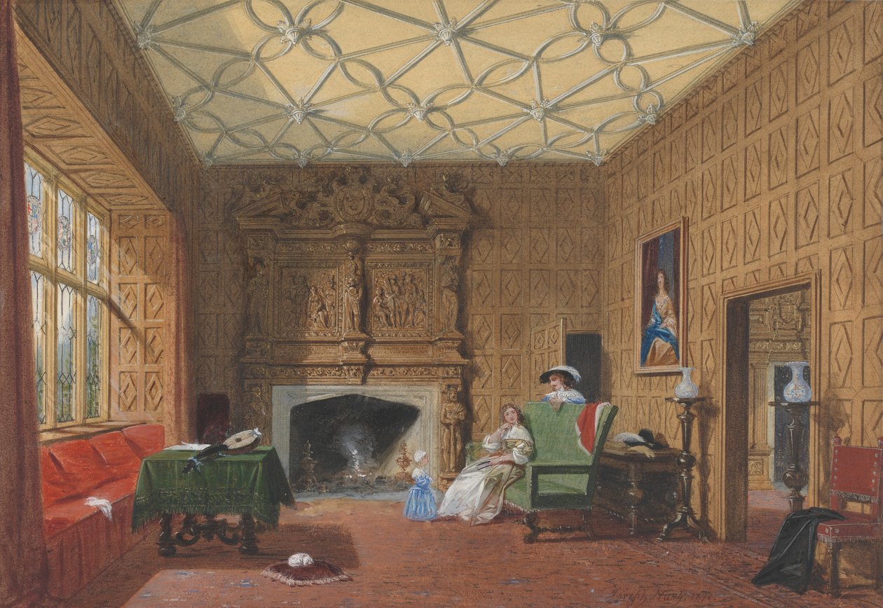 Levens, Westmoreland, le petit salon - Joseph Nash