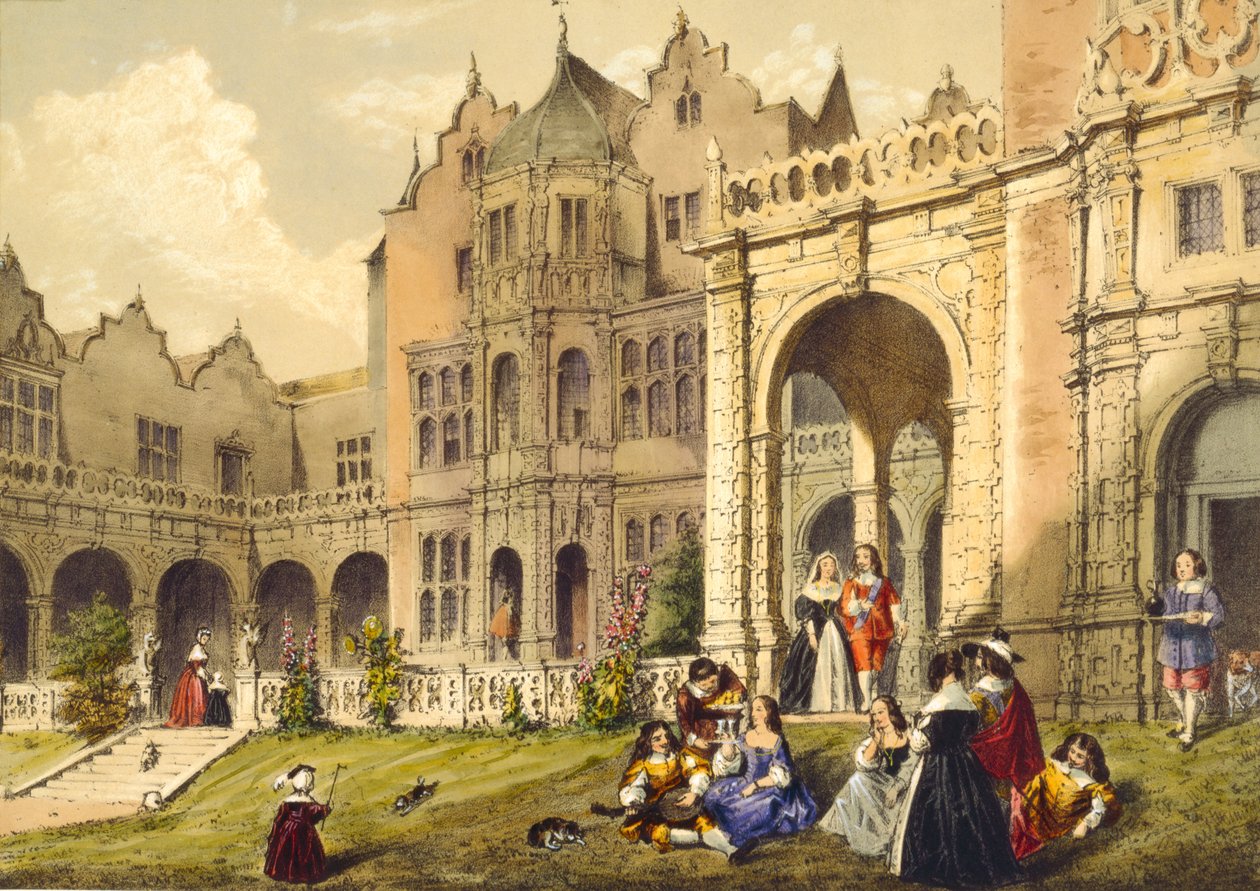 Prendre des rafraîchissements sur la pelouse de la terrasse, Holland House, Kensington de 