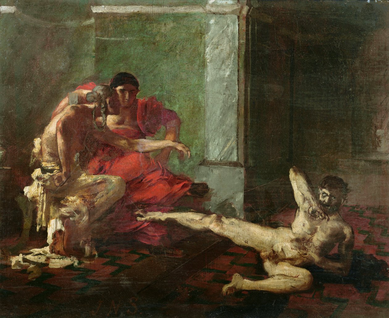 Locusta testant du poison sur un esclave, c.1870-80 - Joseph Noel Sylvestre