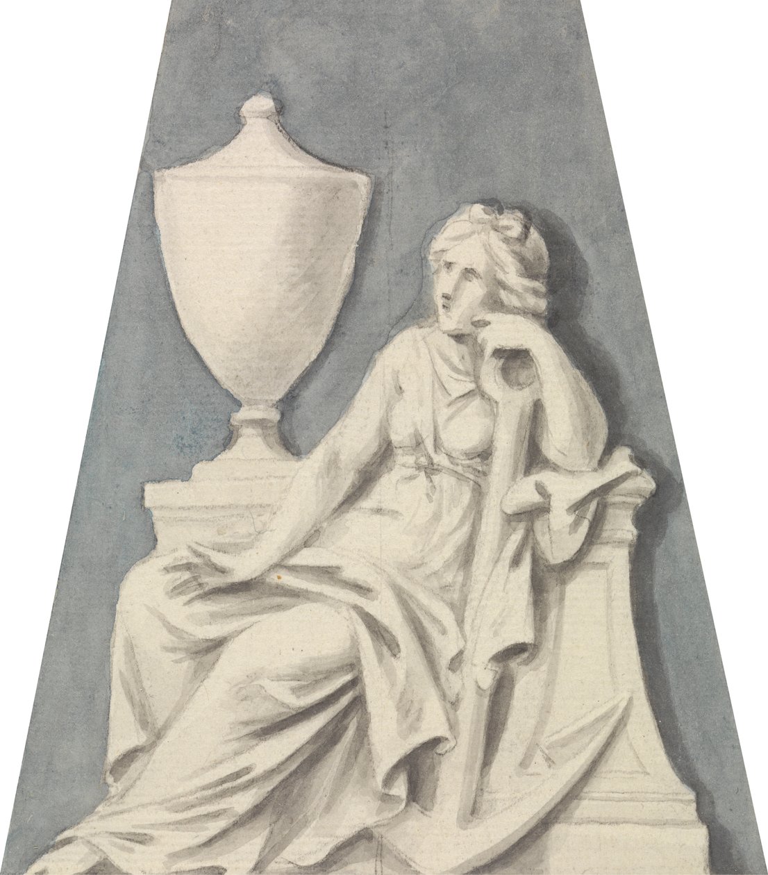Tombe avec dame assise, se soutenant sur une urne - Joseph Nollekens