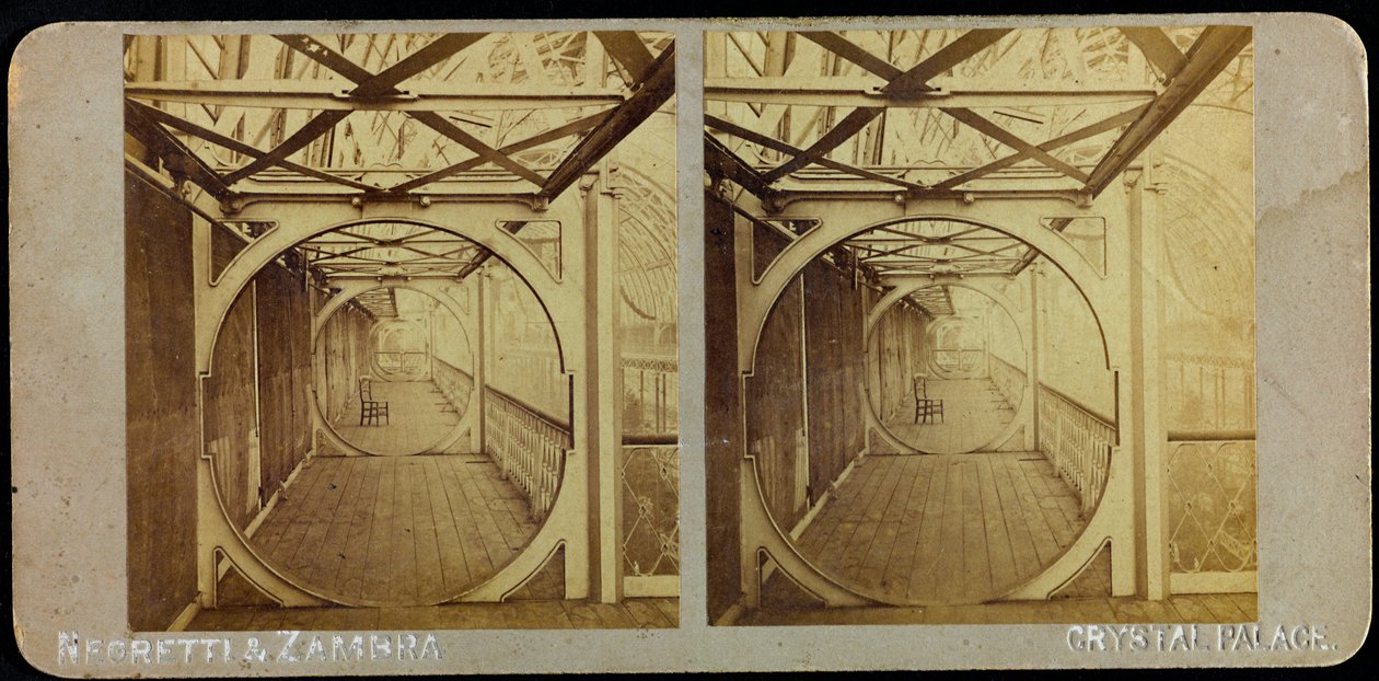 Galerie télescopique, Crystal Palace; photographie stéréoscopique - Joseph Paxton