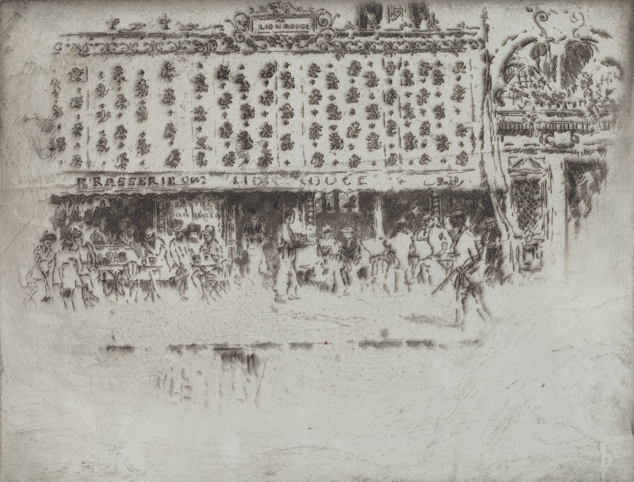 Brasserie, Au Lion Rouge, 1893 - Joseph Pennell