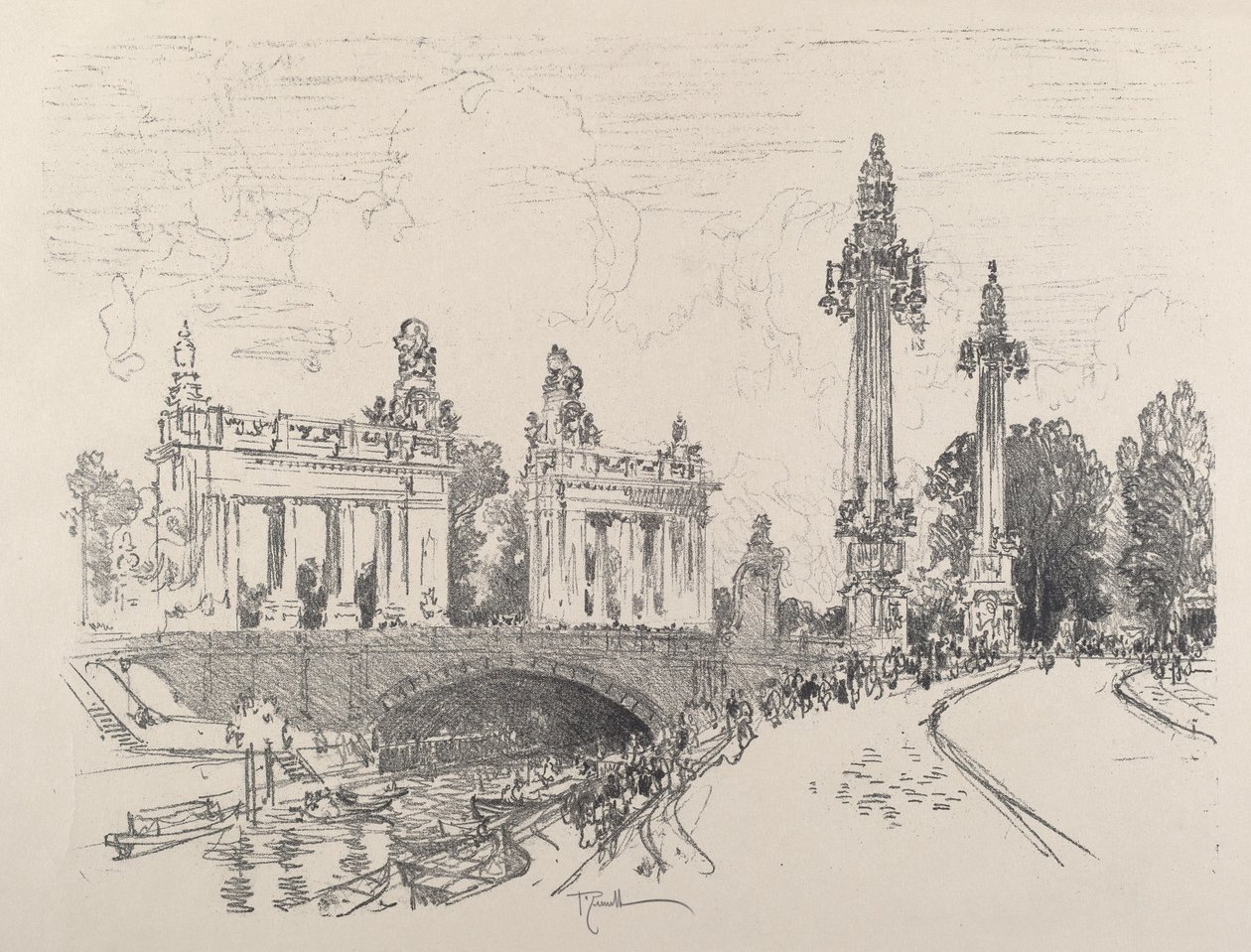 Pont à Charlottenburg, 1921 - Joseph Pennell
