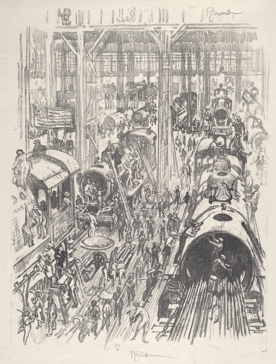 Construire des moteurs pour les Alliés, 1917 - Joseph Pennell