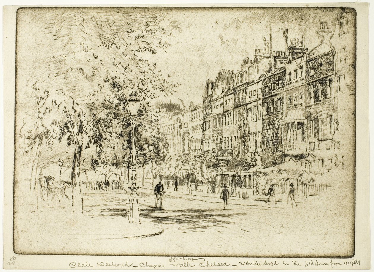 Cheyne Walk, Chelsea - Joseph Pennell