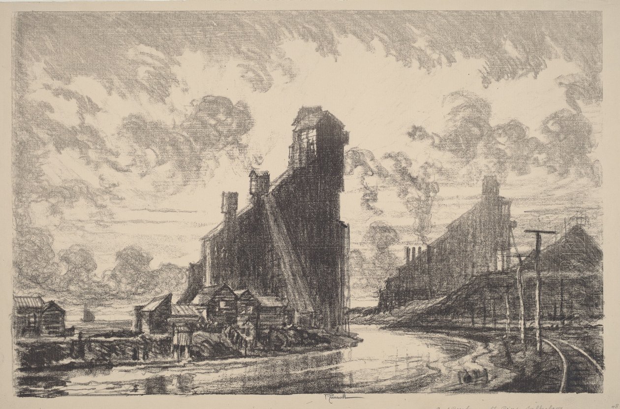 Broyeur de charbon sur la rivière - Joseph Pennell