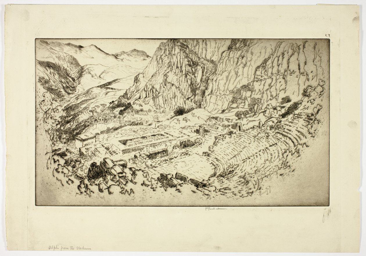 Delphes, depuis le stade - Joseph Pennell