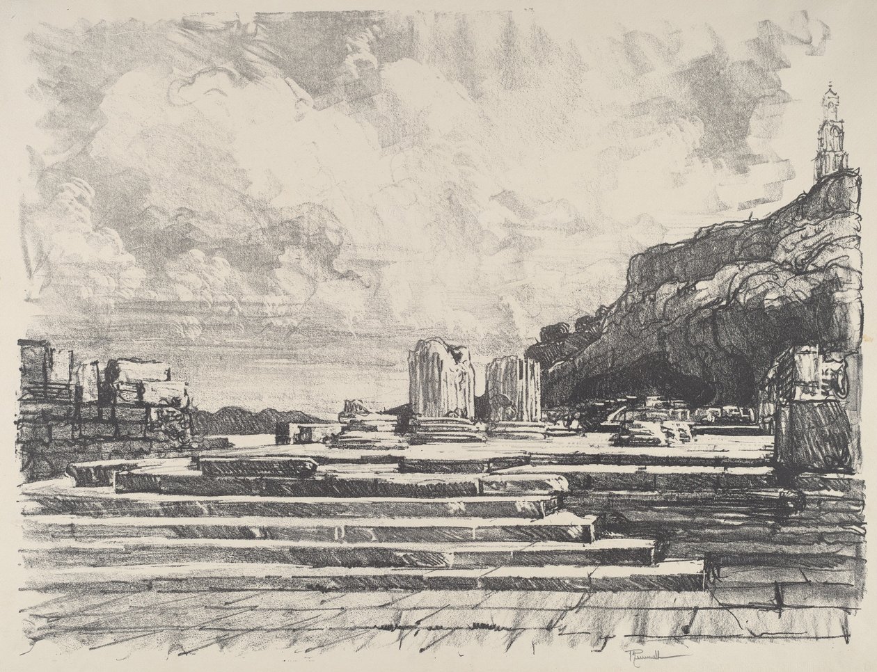 Éleusis, le Pavement du Temple, 1913 - Joseph Pennell