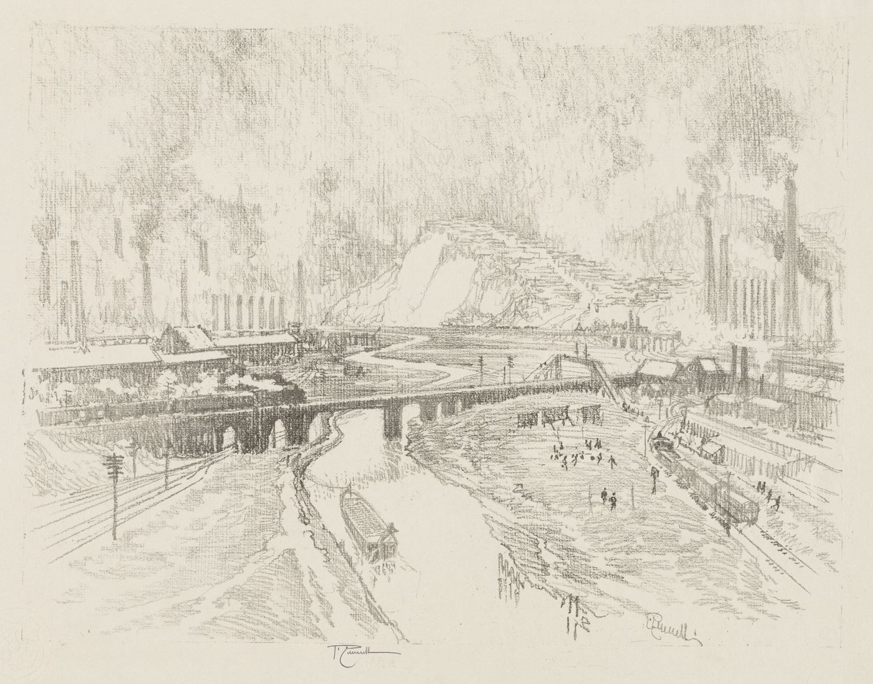 Travail de guerre anglais : Ville de munitions - Joseph Pennell