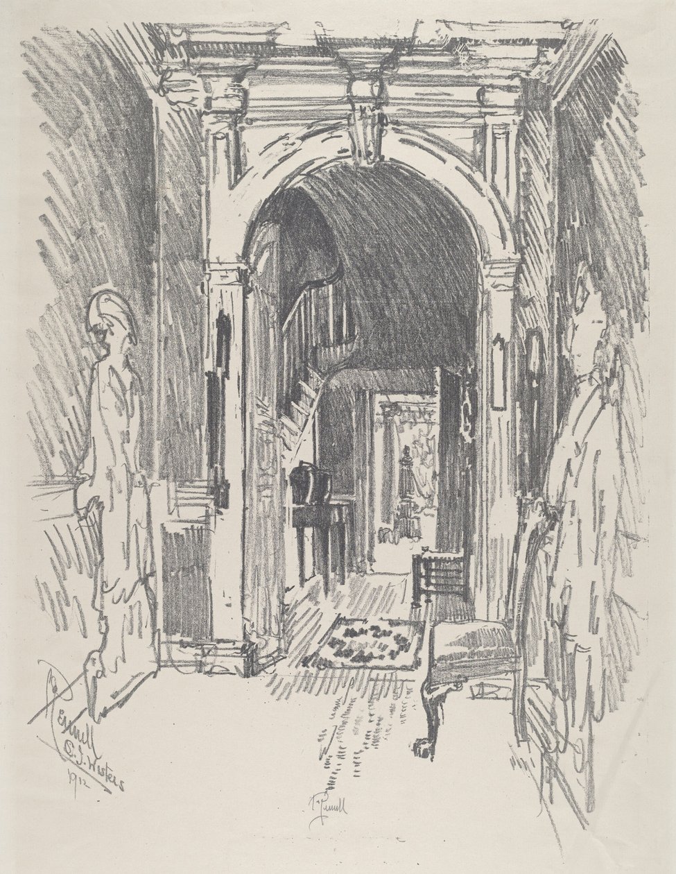 Couloir chez le Dr. Wister - Joseph Pennell