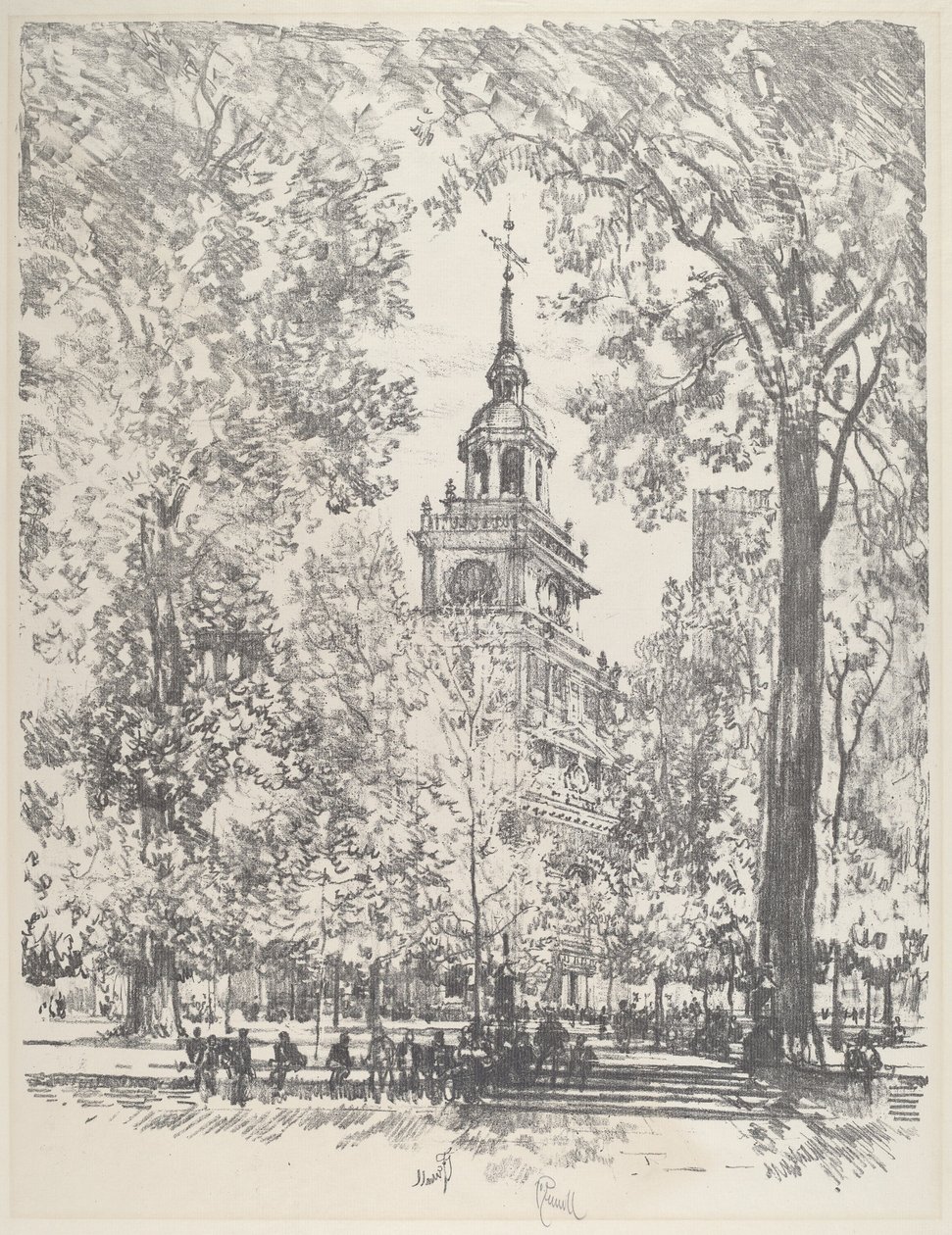 Independence Square et le State House - Joseph Pennell