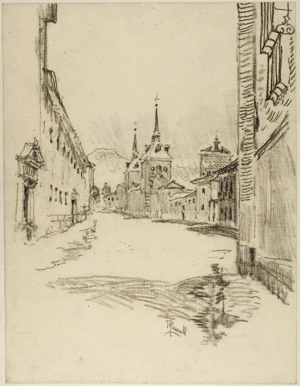 Ses rues sont larges et silencieuses - Joseph Pennell