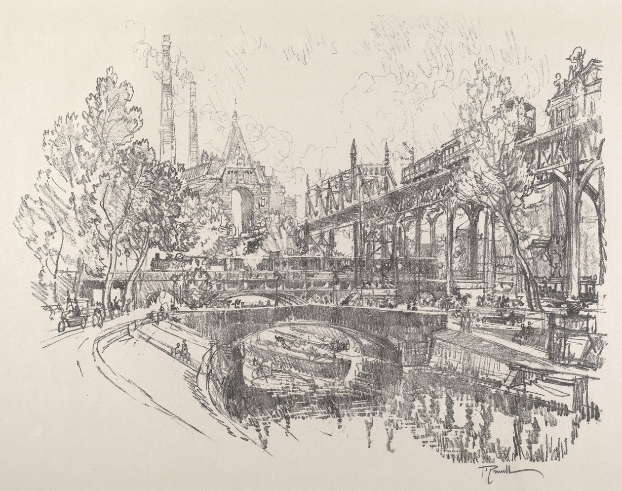 Canal de Landwehr, Berlin - Joseph Pennell