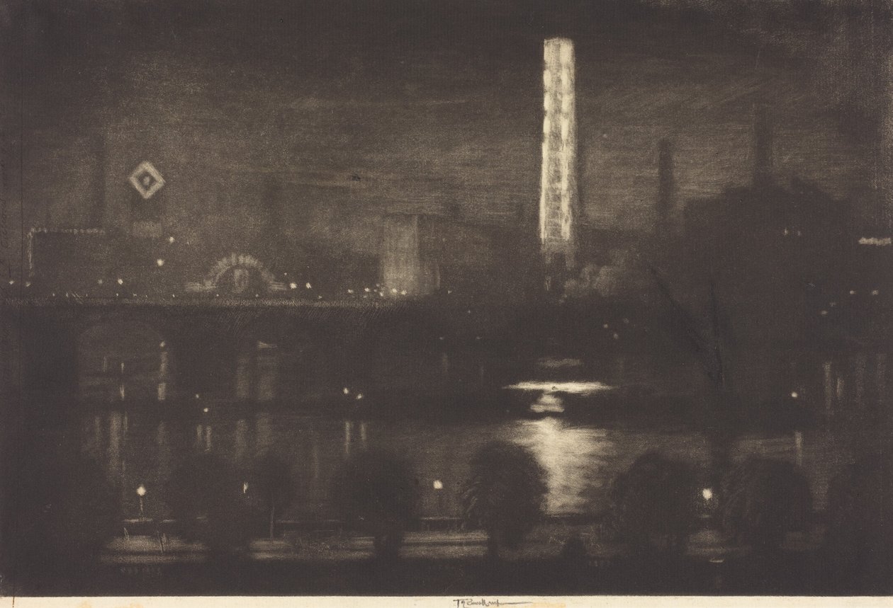 Nuit londonienne, whisky et thé - Joseph Pennell