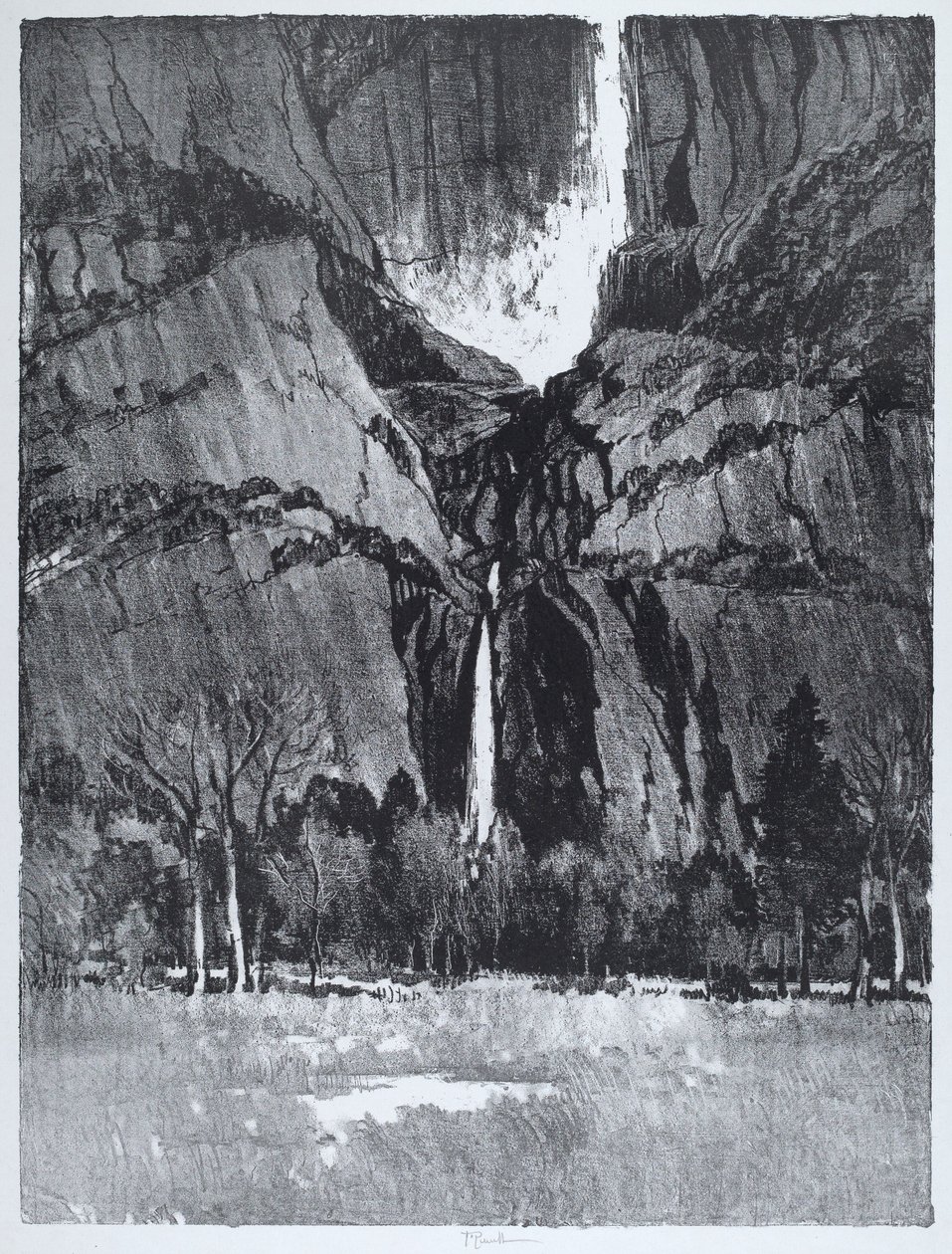 Chutes inférieures, Yosemite - Joseph Pennell