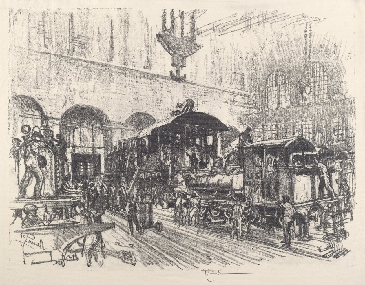 Fabrication de locomotives de guerre - Joseph Pennell