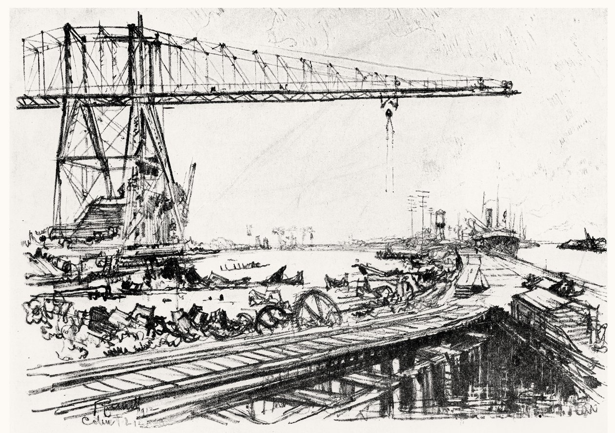 Mont Hope, planche II de Le Canal de Panama par Joseph Pennell, 1912 - Joseph Pennell