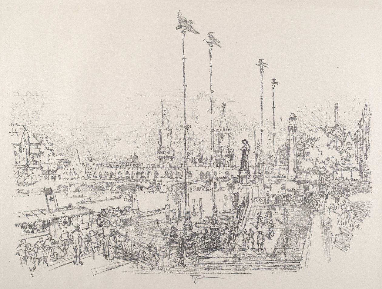Oberbaum-Brucke, Berlin - Joseph Pennell