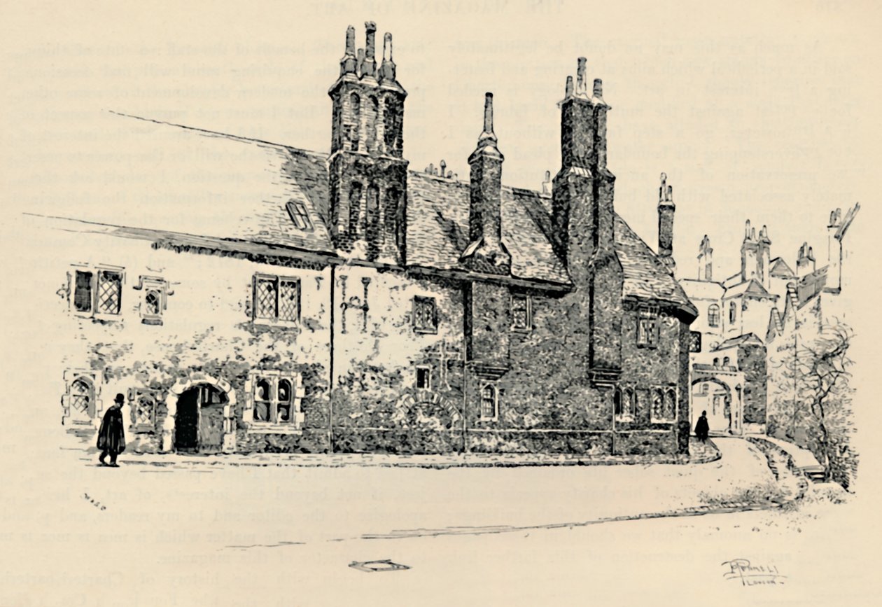 Vieille Chartreuse : Façade extérieure de Washhouse Court, avec la porte intérieure, 1886 - Joseph Pennell