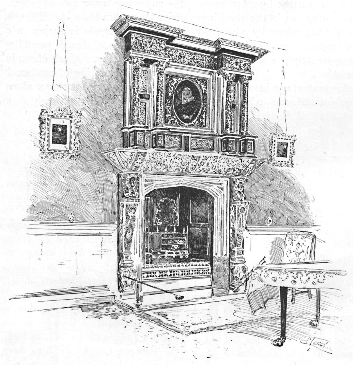 Vieille Chartreuse : Cheminée dans le pavillon du maître, 1886 - Joseph Pennell