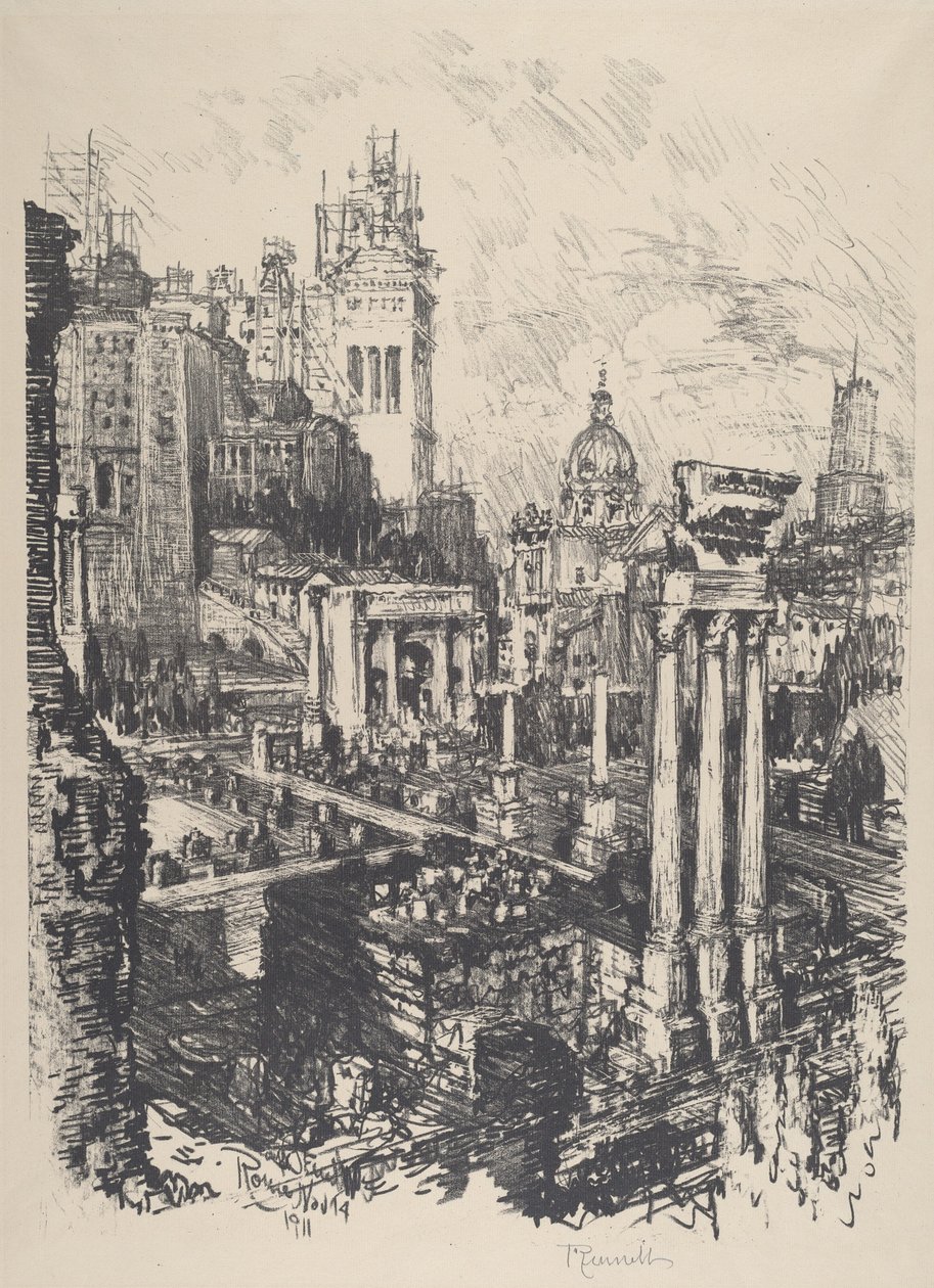 Ancienne et Nouvelle Rome, Monument Victor Emmanuel, 1911 - Joseph Pennell