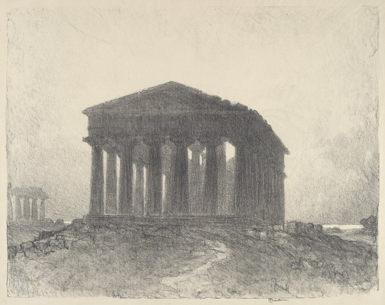 Paestum, le soir - Joseph Pennell