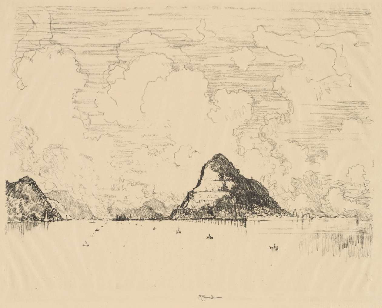 Panama : Entrée du canal depuis le Pacifique, 1912 - Joseph Pennell