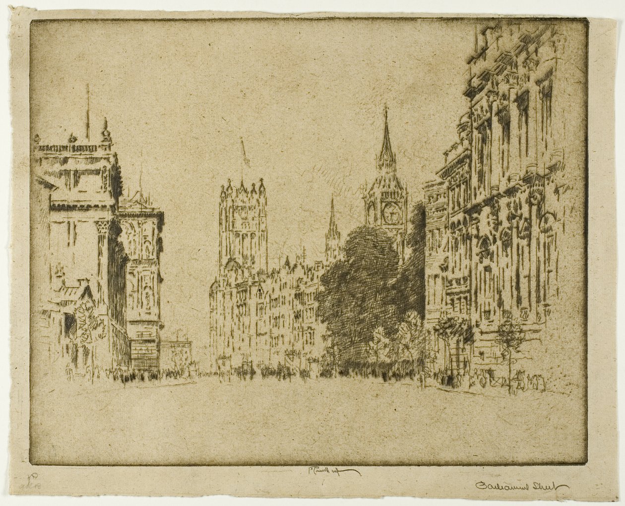 Parliament Street, Westminster - Joseph Pennell