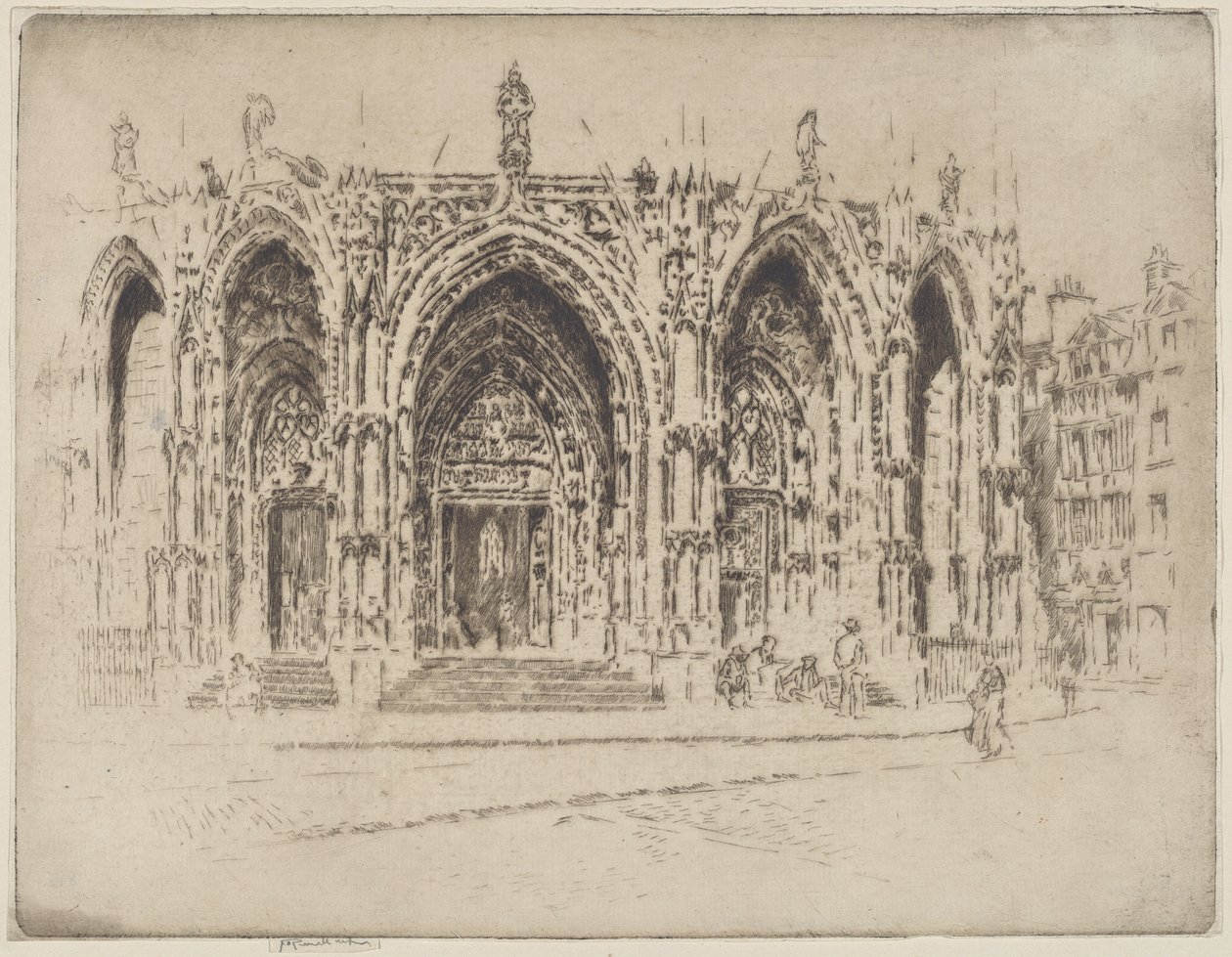 Porche de Saint-Maclou, Rouen - Joseph Pennell