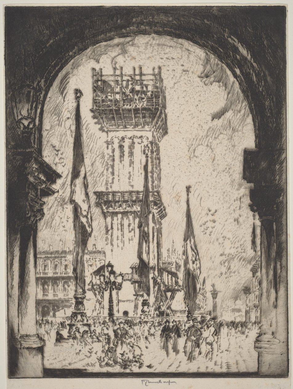 Reconstruction du Campanile, Venise, n° I - Joseph Pennell