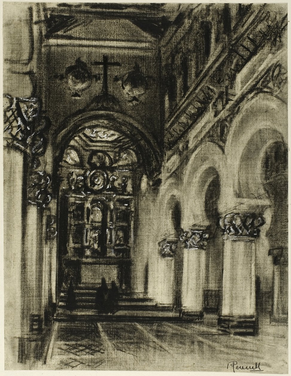 Santa Maria La Blanca, Tolède - Joseph Pennell