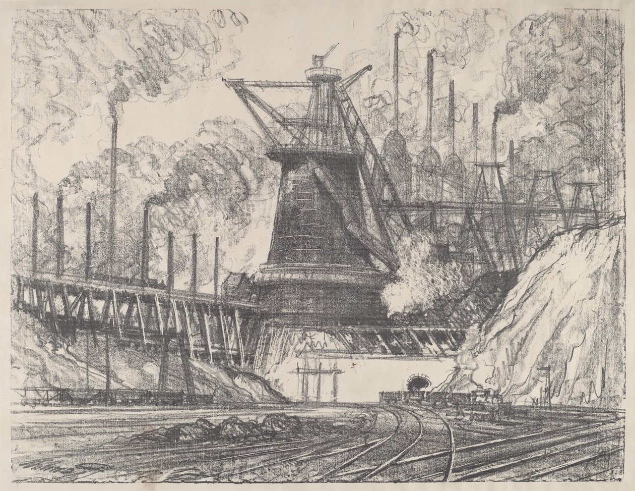 La Grande Usine, Gary, Indiana - Joseph Pennell