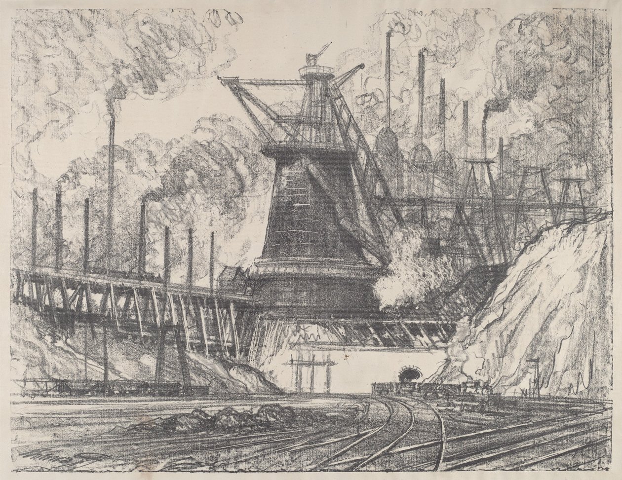 La grande aciérie, Gary, Indiana - Joseph Pennell